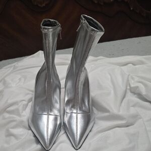 Abound Metallic Silver Heeled Boots